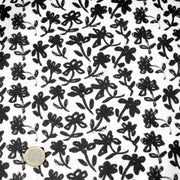 Tissu cotonnade aux fleurs japonaise & dessins à l'encre de Chine : rouge, noir, bleu - OEKO - TEX - tissuspipi.com