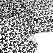 Tissu cotonnade aux fleurs japonaise & dessins à l'encre de Chine : rouge, noir, bleu - OEKO - TEX - tissuspipi.com