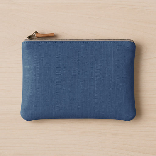 Tissu lin enduit : bleu de Jouy, gris blanc - OEKO - TEX - tissuspipi.com