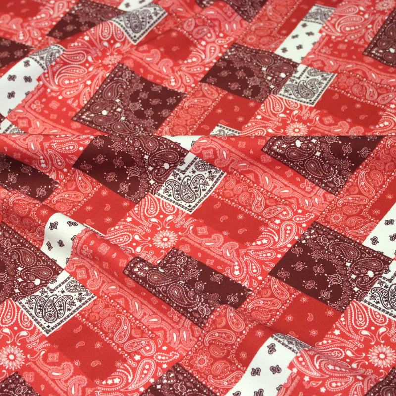 Tissu gabardine coton imprimée motif BANDANA paisley : nombreuses couleurs ! - OEKO-TEX STANDARD 100 - tissuspipi.com