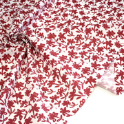 Tissu cotonnade aux fleurs japonaise & dessins à l'encre de Chine : rouge, noir, bleu - OEKO - TEX - tissuspipi.com