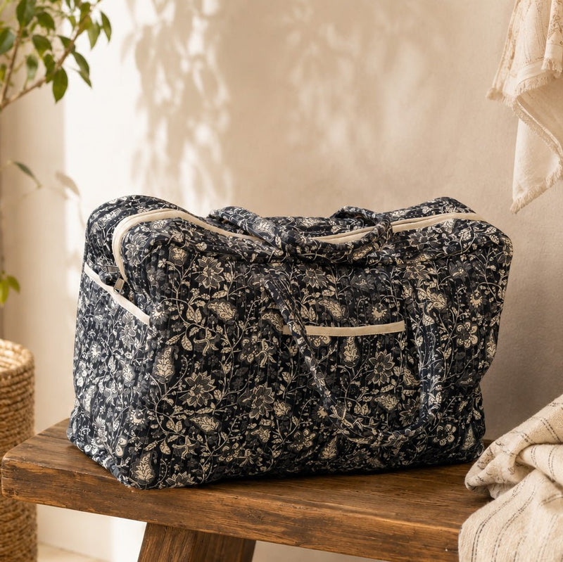 Tissu matelassé coton indien, motif traditionnel floral : nombreuses couleurs et fleuris au choix! - tissuspipi.com