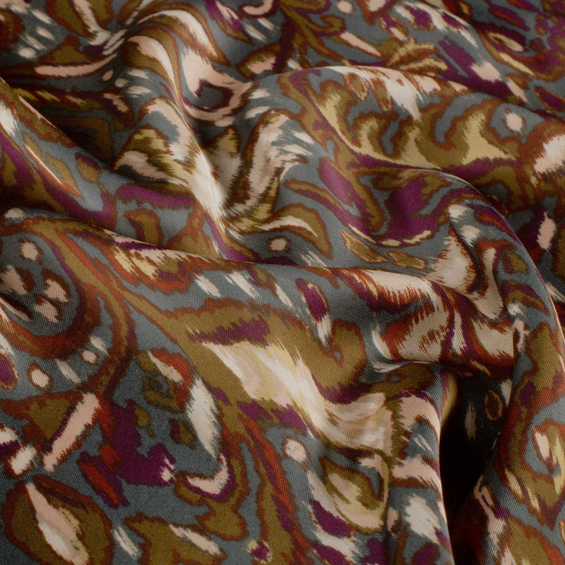 Tissu habillement satin duchesse, imprimé fleur indien multicolore : nombreuses couleurs - tissuspipi.com
