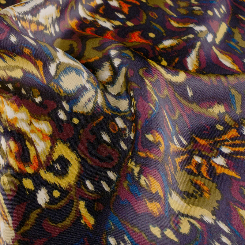 Tissu habillement satin duchesse, imprimé fleur indien multicolore : nombreuses couleurs - tissuspipi.com