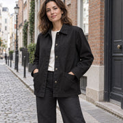 Tissu gabardine polycoton noir - Qualité WORKWEAR - ON DESTOCKE ! - tissuspipi.com