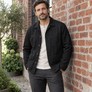 Tissu gabardine polycoton noir - Qualité WORKWEAR - ON DESTOCKE ! - tissuspipi.com