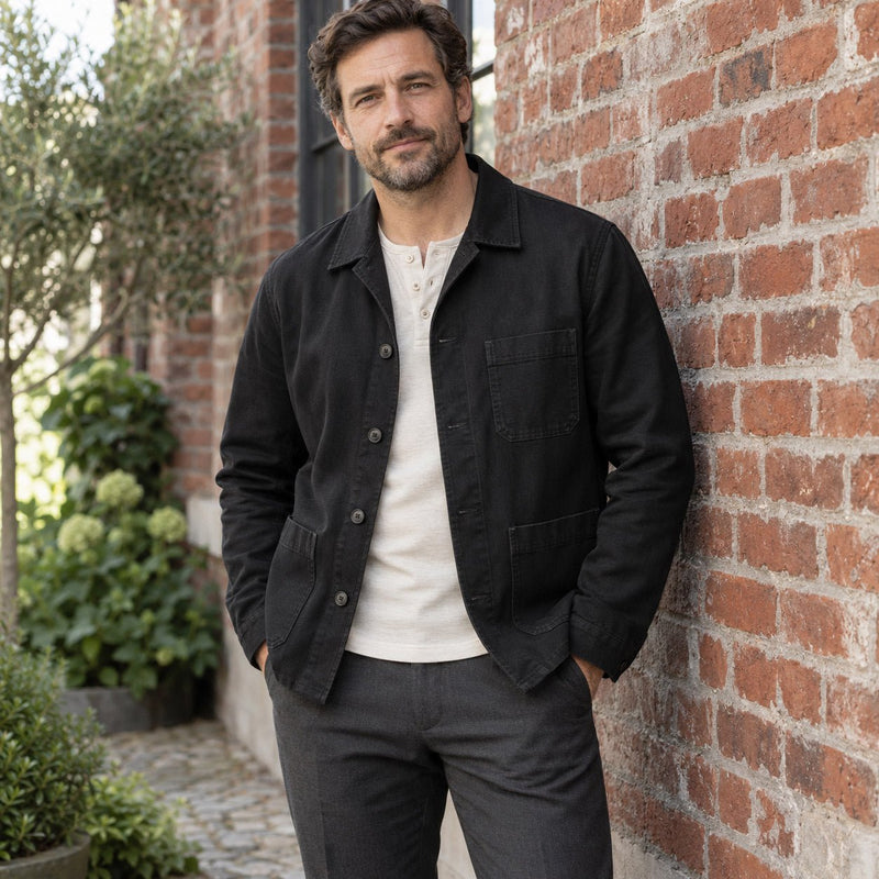 Tissu gabardine polycoton noir - Qualité WORKWEAR - ON DESTOCKE ! - tissuspipi.com