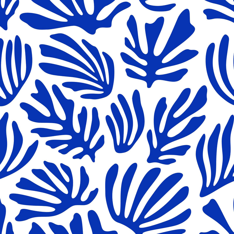 Tissu gabardine imprimée SILHOUETTE : trois motifs bleus et blancs - OEKO - TEX STANDARD 100 - tissuspipi.com
