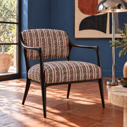 Tissu coton demi-natté LEOPARD & rayures bordeaux et bleues, fond lin - OEKO-TEX STANDARD 100 - tissuspipi.com