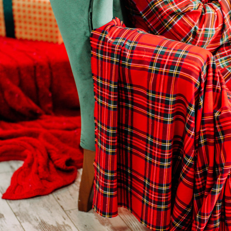 Tissu écossais, authentique TARTAN "Royal Stewart" rouge - tissuspipi.com