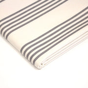 Tissu toile à matelas de coton LE TOUQUET écru aux rayures : bleu, rouge, noir, gris, sable - tissuspipi.com