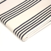 Tissu toile à matelas de coton LE TOUQUET écru aux rayures : bleu, rouge, noir, gris, sable - tissuspipi.com