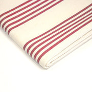 Tissu toile à matelas de coton LE TOUQUET écru aux rayures : bleu, rouge, noir, gris, sable - tissuspipi.com