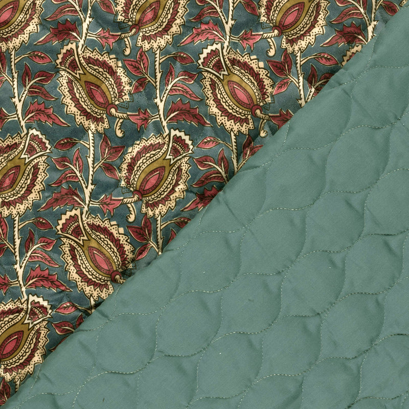 Tissu velours matelassé INDIENNES fleuries, nombreuses couleurs - STANDARD 100 OEKO-TEX - tissuspipi.com