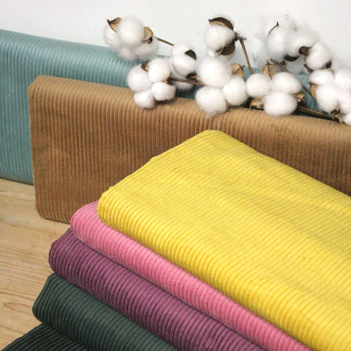 Tissu velours côtelé grosses côtes 100% coton : nombreuses couleurs - OEKO - TEX STANDARD 100 - tissuspipi.com
