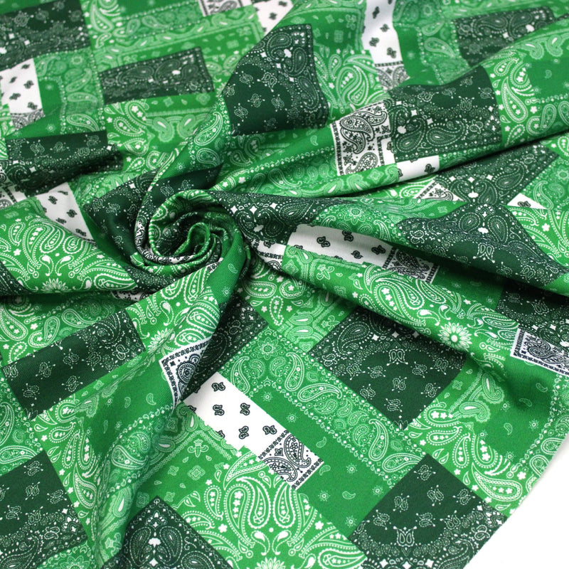 Tissu gabardine coton imprimée motif BANDANA paisley : nombreuses couleurs ! - OEKO-TEX STANDARD 100 - tissuspipi.com