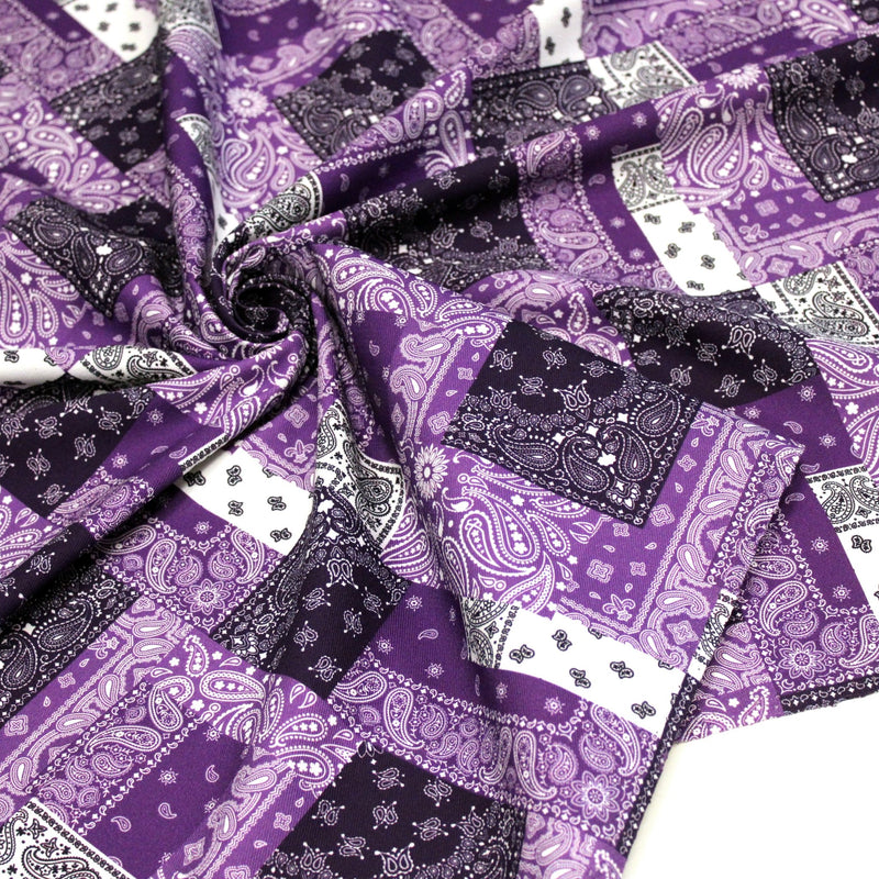 Tissu gabardine coton imprimée motif BANDANA paisley : nombreuses couleurs ! - OEKO-TEX STANDARD 100 - tissuspipi.com