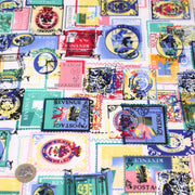Tissu popeline coton Timbres britanniques multicolores - tissuspipi.com