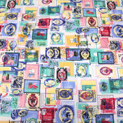 Tissu popeline coton Timbres britanniques multicolores - tissuspipi.com