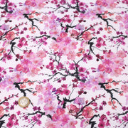 Tissu cotonnade SAKURA ROSE : jardin japonais aux fleurs de cerisier roses & fuchsia - tissuspipi.com