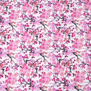 Tissu cotonnade SAKURA ROSE : jardin japonais aux fleurs de cerisier roses & fuchsia - tissuspipi.com