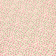 Tissu popeline de coton ANNA aux fines fleurs roses, fond écru - tissuspipi.com