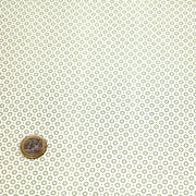 Tissu popeline de aux cercles & fins pois verts, fond écru - tissuspipi.com