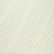 Tissu popeline de aux cercles & fins pois verts, fond écru - tissuspipi.com
