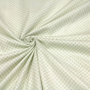 Tissu popeline de aux cercles & fins pois verts, fond écru - tissuspipi.com