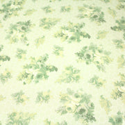 Tissu popeline coton WIMBLEDON, fond nid d'abeille & fleurs vert pistache, motif britannique - tissuspipi.com