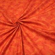 Tissu popeline de coton aux fantômes orange, fond orange - COLLECTION HALLOWEEN - tissuspipi.com