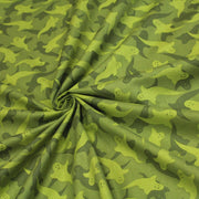 Tissu popeline de coton aux fantômes verts, fond vert - COLLECTION HALLOWEEN - tissuspipi.com