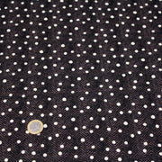 Tissu popeline de coton aux chevrons noirs et petits pois écrus 6mm - tissuspipi.com