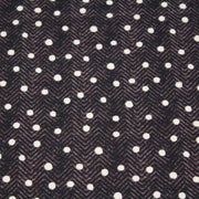 Tissu popeline de coton aux chevrons noirs et petits pois écrus 6mm - tissuspipi.com