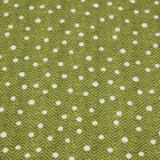 Tissu popeline de coton aux chevrons verts et petits pois écrus 6mm - tissuspipi.com