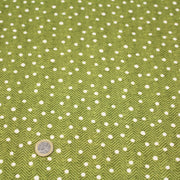 Tissu popeline de coton aux chevrons verts et petits pois écrus 6mm - tissuspipi.com