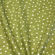 Tissu popeline de coton aux chevrons verts et petits pois écrus 6mm - tissuspipi.com