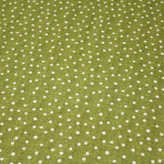 Tissu popeline de coton aux chevrons verts et petits pois écrus 6mm - tissuspipi.com