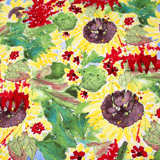 Tissu popeline coton fleurs & feuilles aux couleurs de l'automne - tissuspipi.com