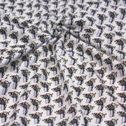 Tissu popeline de coton aux fleurs en pot, fond blanc - tissuspipi.com