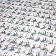 Tissu popeline de coton aux girafes bleues & baobab, fond blanc - tissuspipi.com