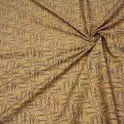 Tissu popeline de coton LA COUTURE, les ciseaux, fond ocre - tissuspipi.com