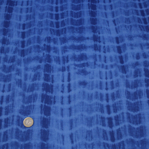 Tissu de coton tie & dye bleu roi - tissuspipi.com