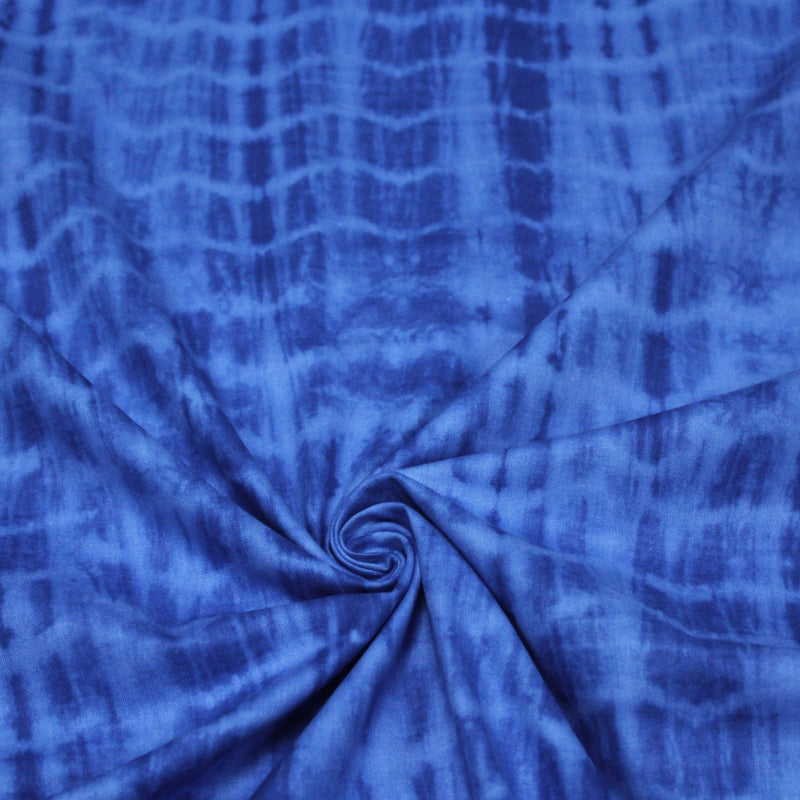 Tissu de coton tie & dye bleu roi - tissuspipi.com