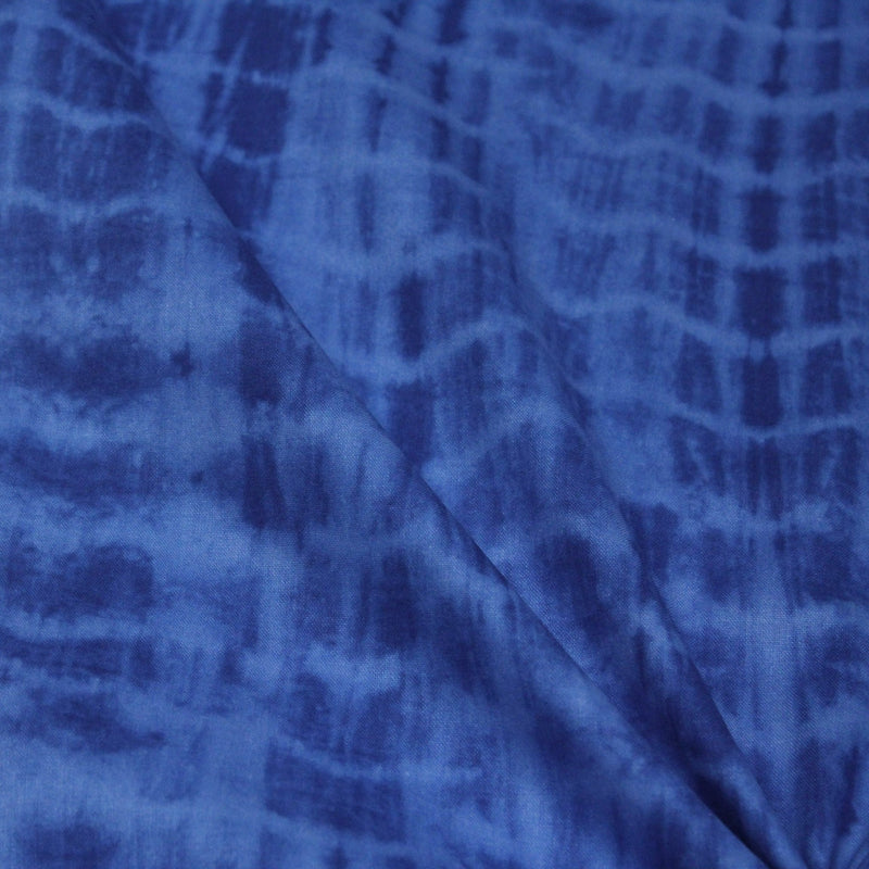 Tissu de coton tie & dye bleu roi - tissuspipi.com