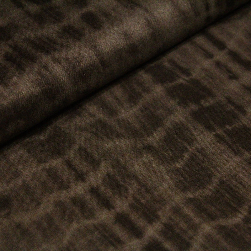 Tissu de coton tie & dye marron chocolat - tissuspipi.com