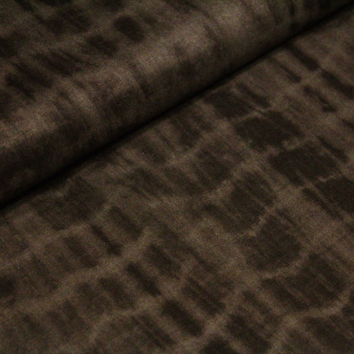 Tissu de coton tie & dye marron chocolat - tissuspipi.com