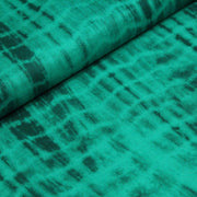 Tissu cotonnade motif TIE & DYE, faux-uni vert émeraude - tissuspipi.com