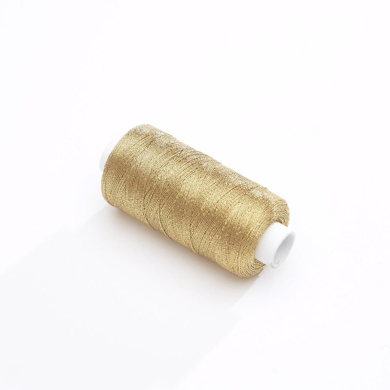 Bobine de fil doré or jaune lurex - 500m - Fabrication française - Oeko - Tex - tissuspipi.com