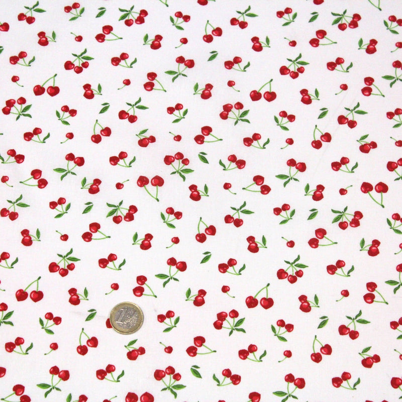 Tissu cotonnade LES PETITES CERISES - OEKO - TEX - tissuspipi.com